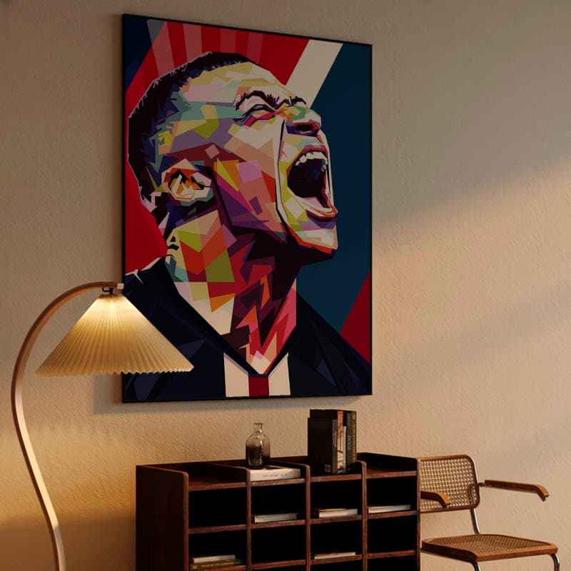 Kylian Mbappé in wpap pop art