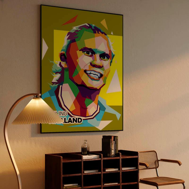 Haaland in pop illustration colourfull style