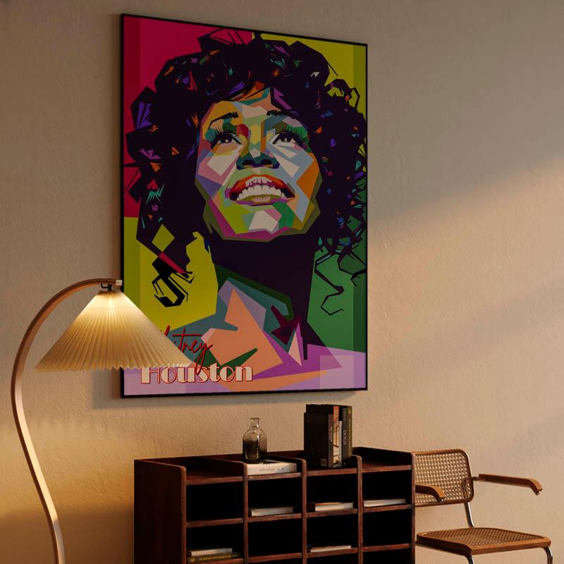 Whitney Houston in wpap pop art