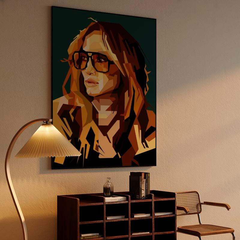 Jennifer Lopez Celebrity Retro Style Illustration