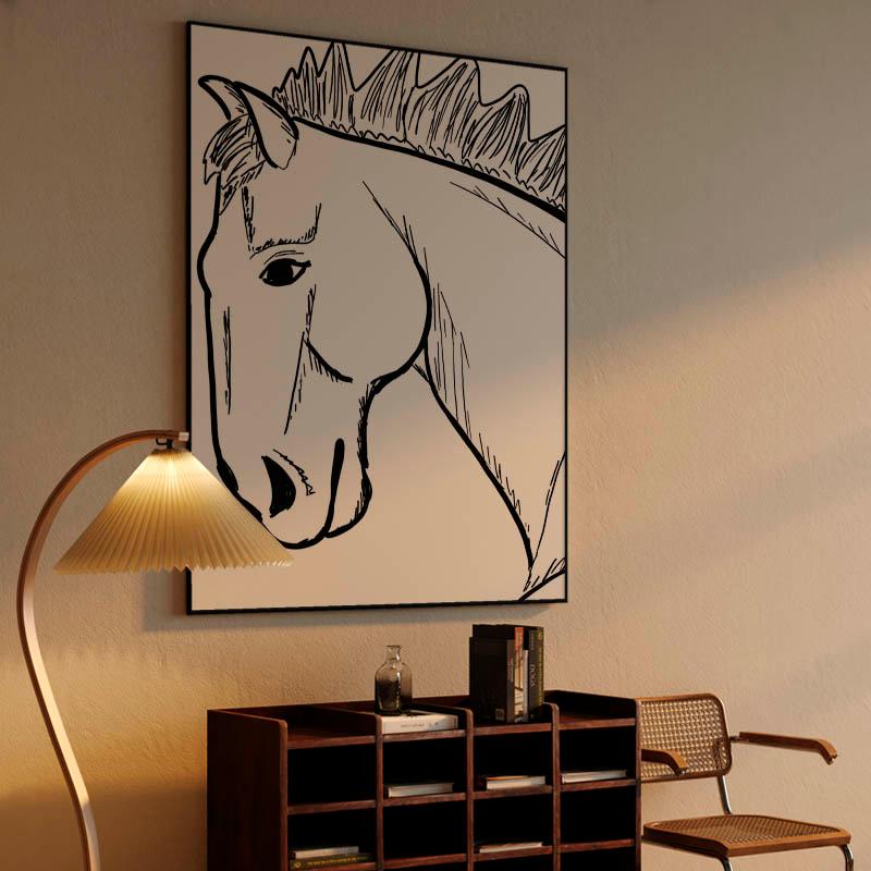 Black and white, horse head