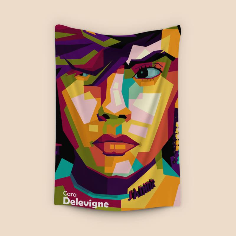 Cara Delevigne in wpap pop art