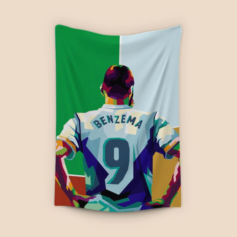Karim Benzema in legend football illustration