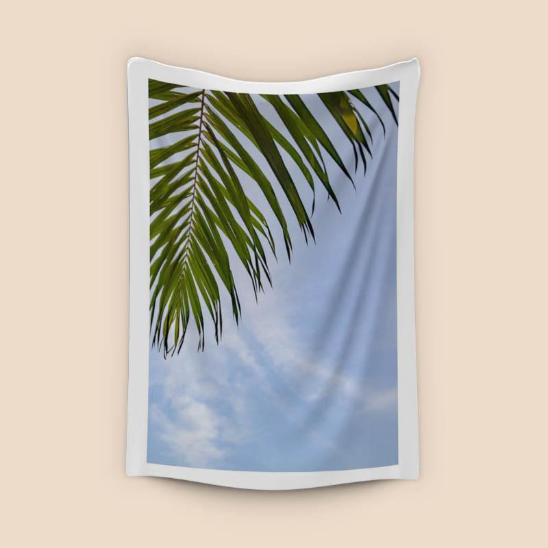 "A Green Palm Grove with the Blue Sky"
