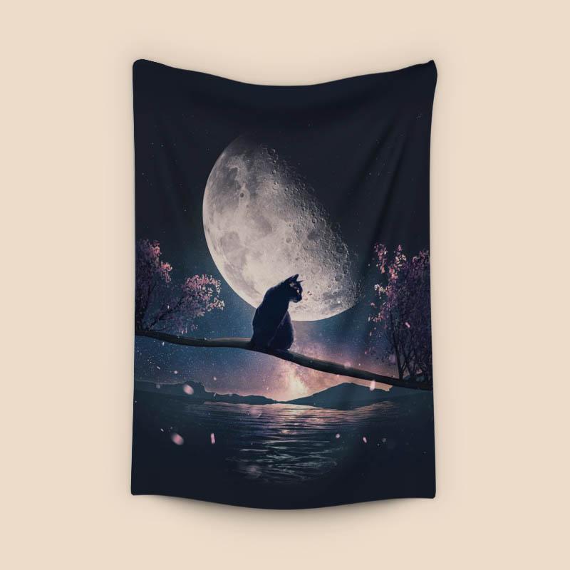 Cat, Moon and Stars