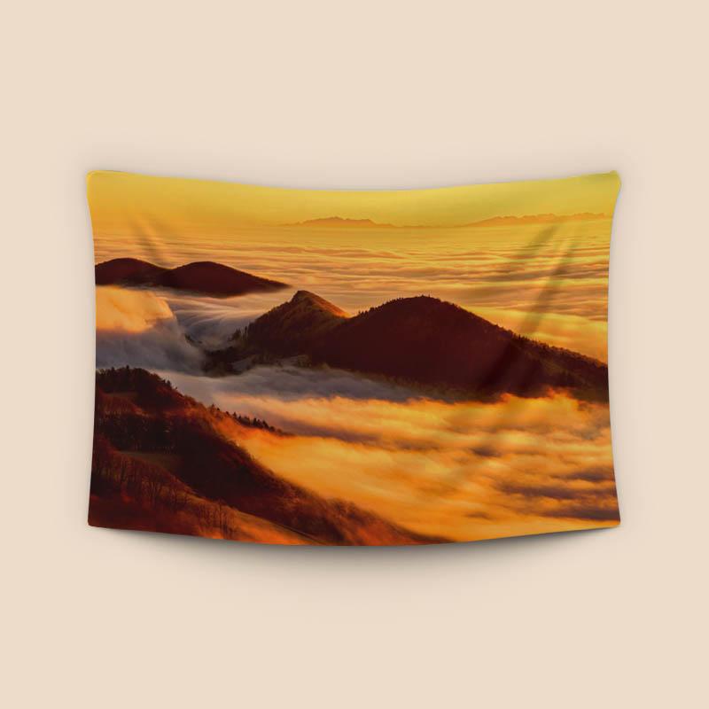 Sunset over the clouds