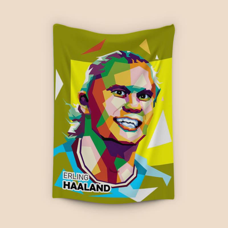 Haaland in pop illustration colourfull style