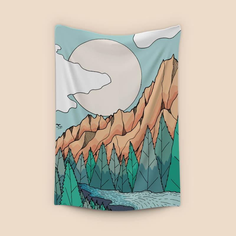 As the river turns around the mountains