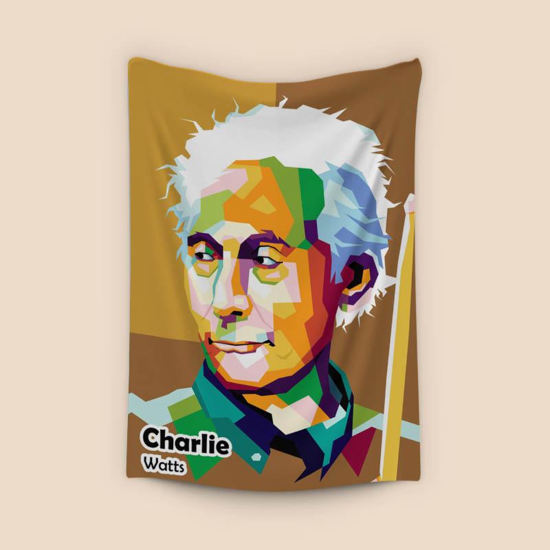 Charlie Watts in trend pop art