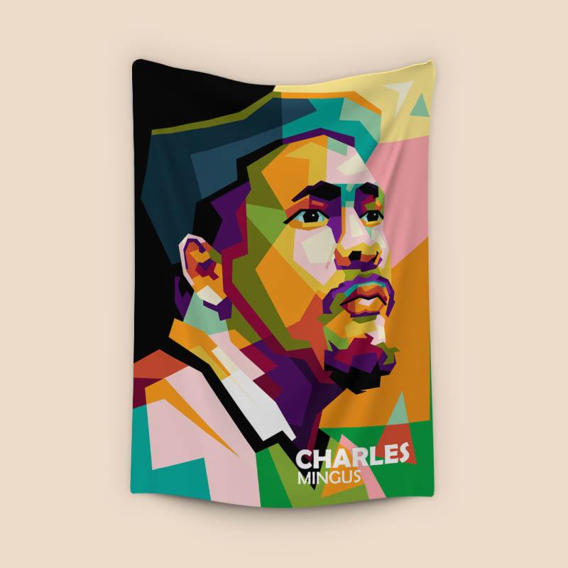 Charles Mingus in wpap pop art