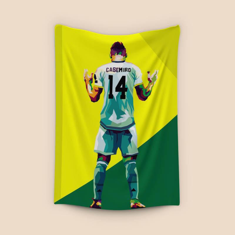 The footballer brasil Casemiro in wpap illustration