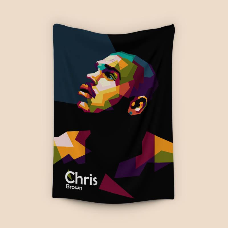 Chris Brown in wpap pop art