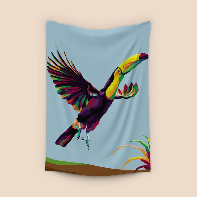 Bird exotic Toucan in wpap illustration