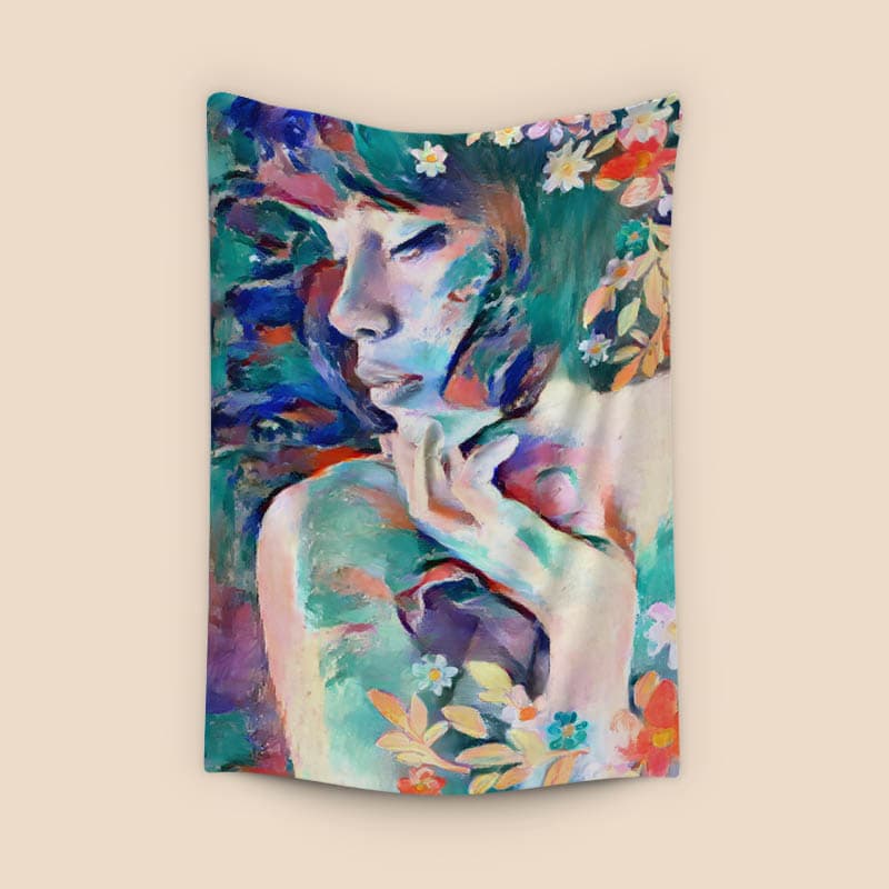 Beautiful Woman and Flowers