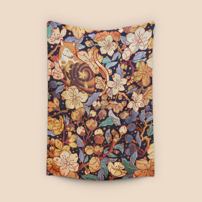 Neko and cherry blossoms