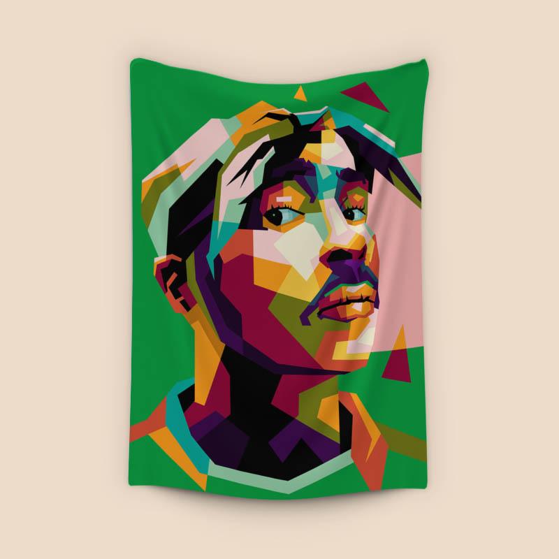 2 Pac Shakur in wpap pop art