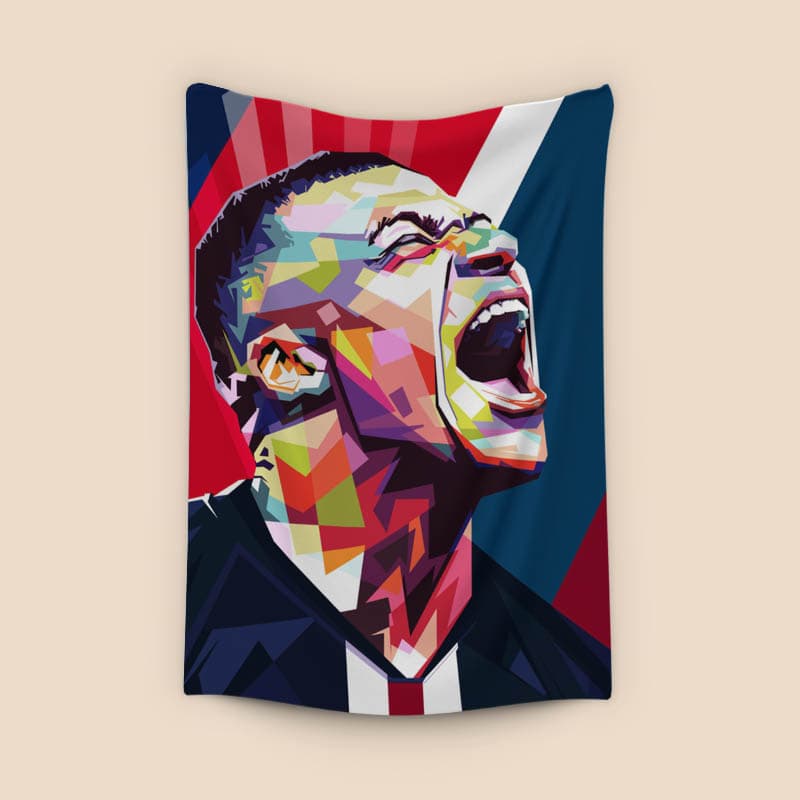Kylian Mbappé in wpap pop art