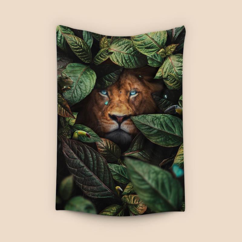 Lion in Leaves