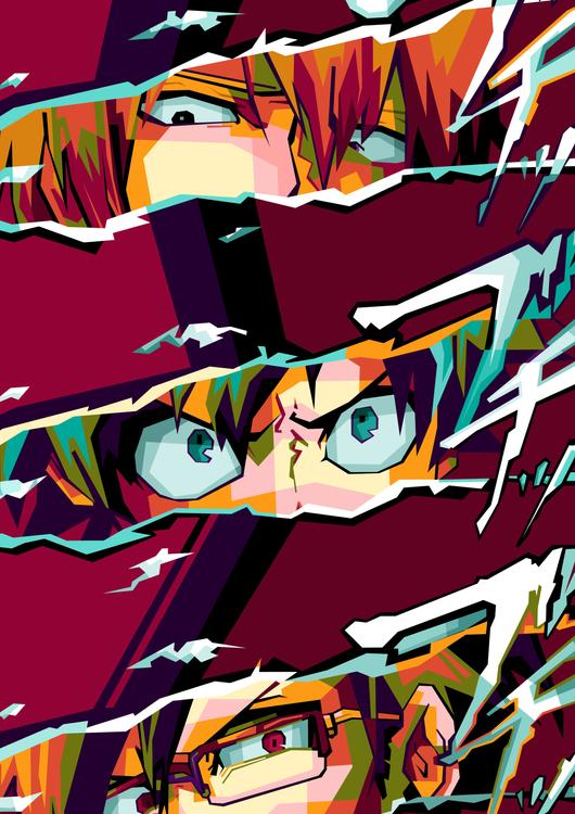 Anime Boku No Hero in wpap pop art
