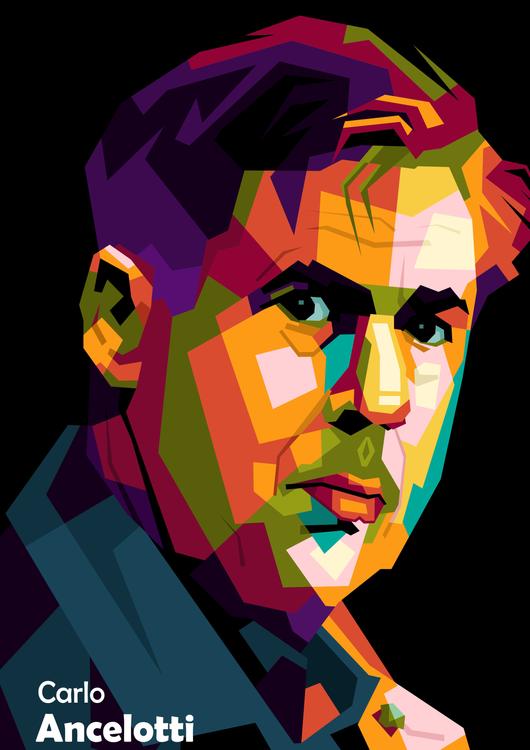 Carlo Ancelotti in wpap pop art