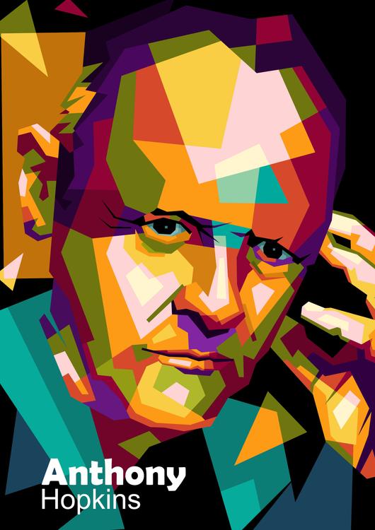 Anthony Hopkins in wpap pop art