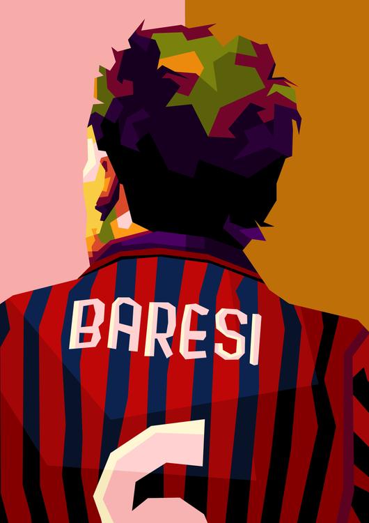 Franco Baresi in wpap pop art