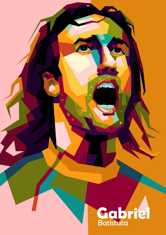 Gabriel Batistuta in wpap pop art