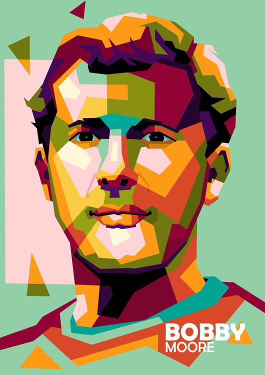 Bobby Moore in legend pop art