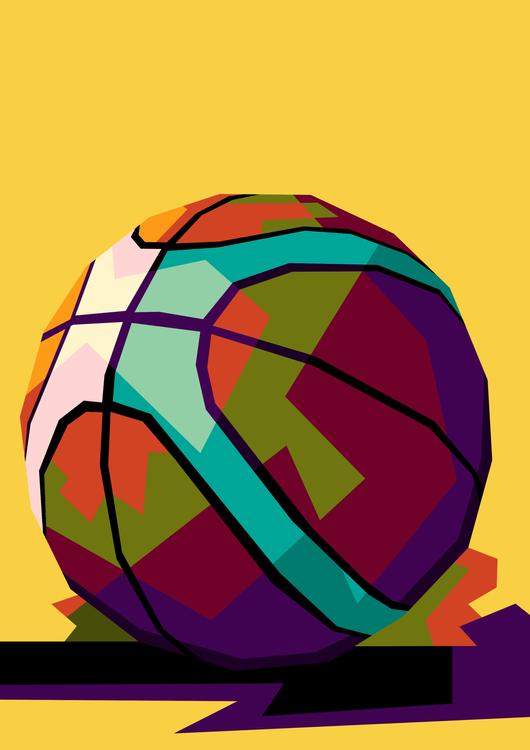 Basketball in wpap pop art