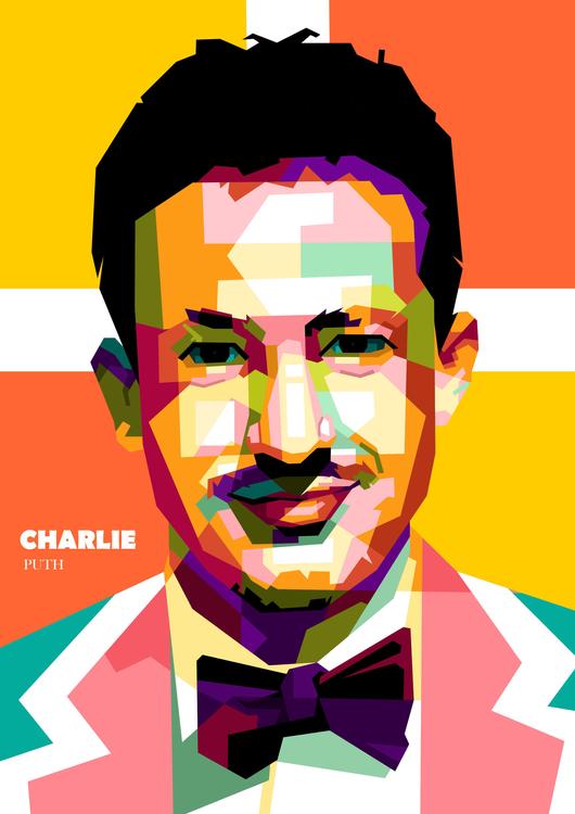 Charlie Puth in wpap pop art