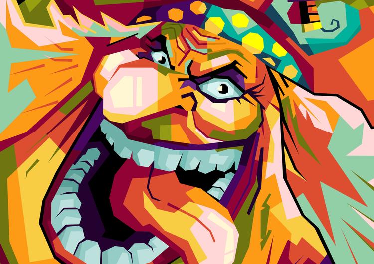 Character Anime One Piece in wpap art