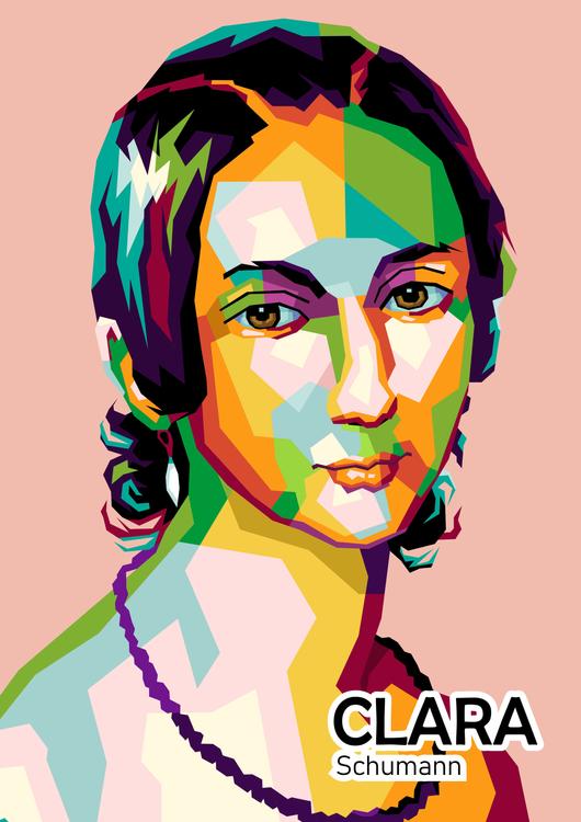 Clara Scumann in wpap pop art