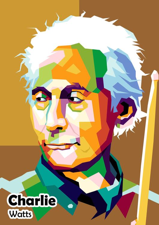 Charlie Watts in trend pop art