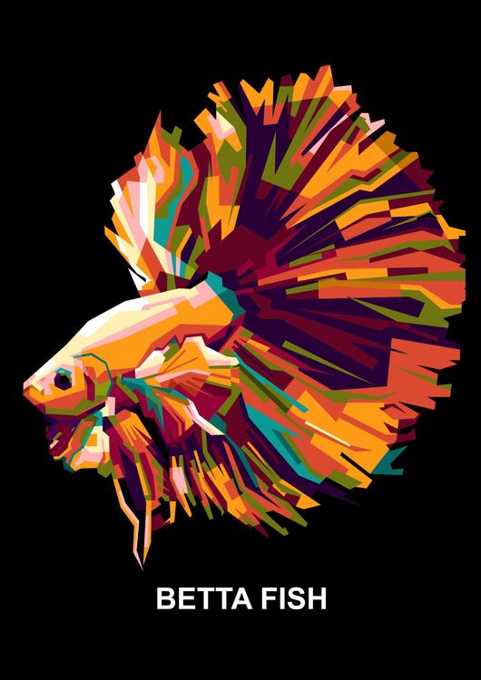 Pop art of Betta Fish in trend
