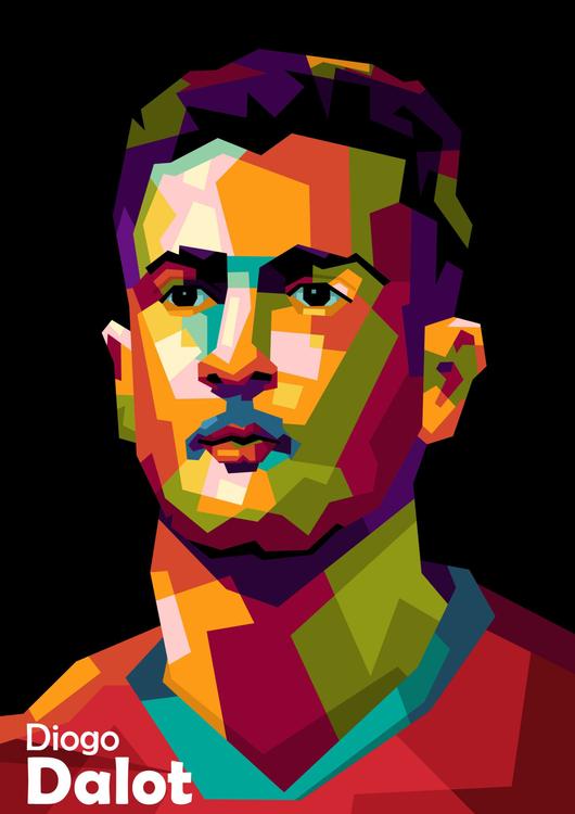Trending football Diogo Dalot in Pop art