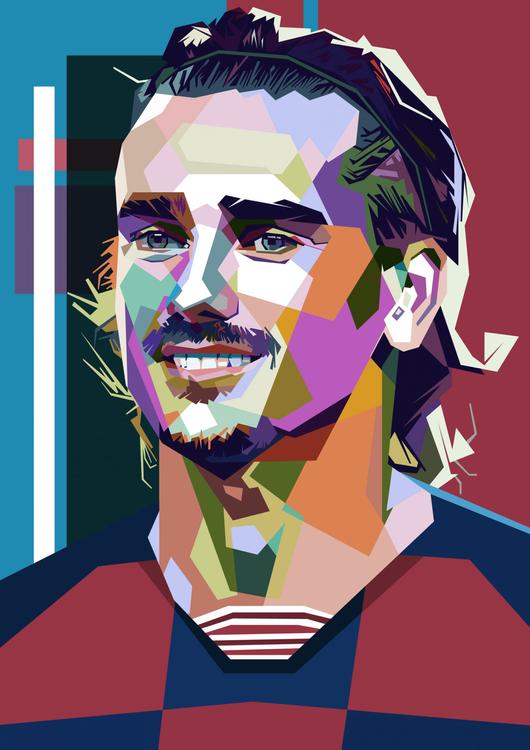 Antoine Griezmann in wpap pop art