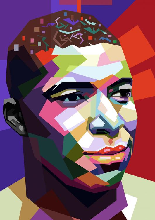Mbappe in wpap pop art