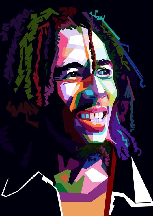 Bob Marley in wpap pop art