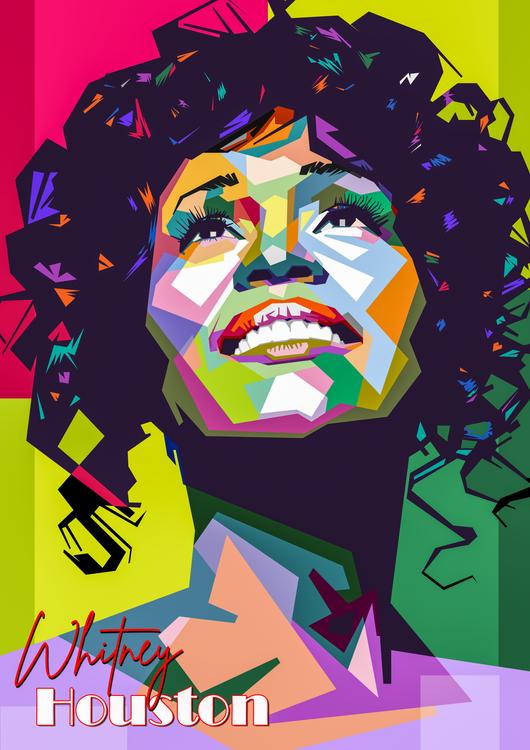 Whitney Houston in wpap pop art