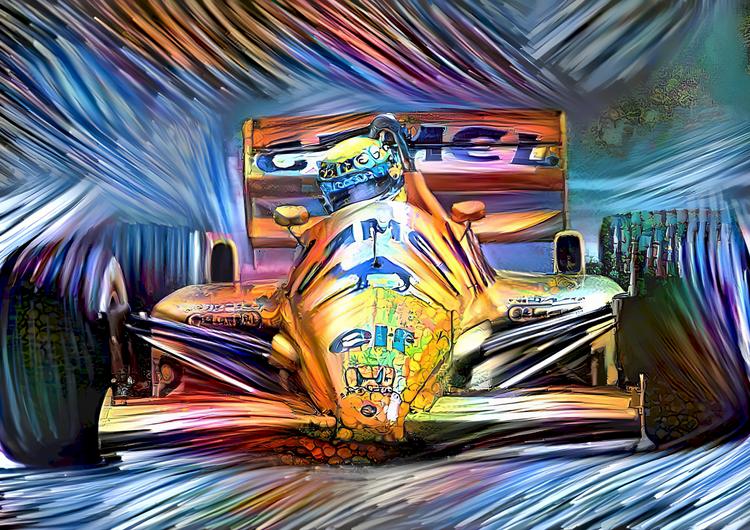 Digital Art Formula 1 Camel Lotus Honda Ayrton Senna