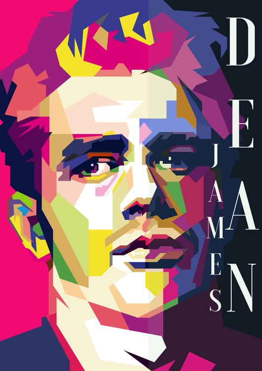 James Dean Hollywood Actor Pop Art WPAP