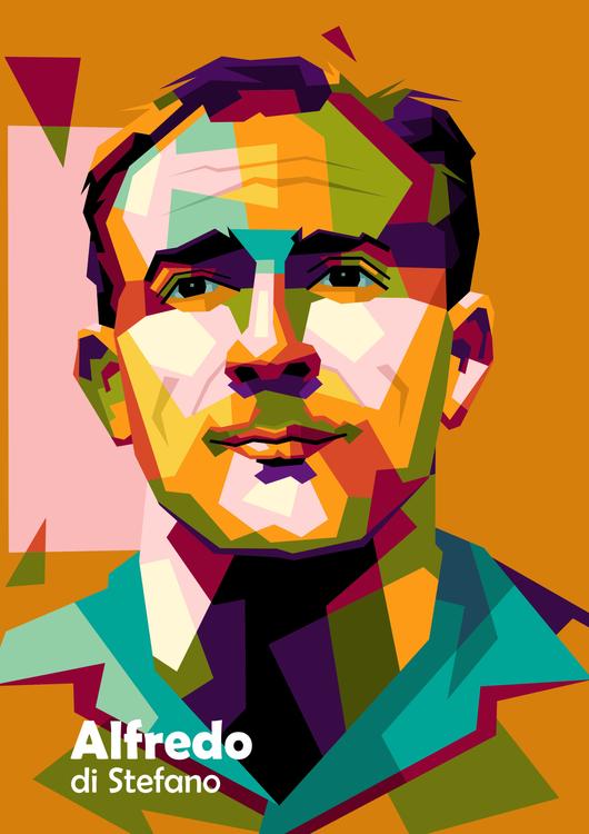 Alfredo di Stefano in wpap pop art