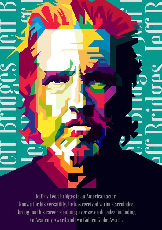 Jeffrey Leon Bridges Pop Art WPAP Illustration - Canvas Print