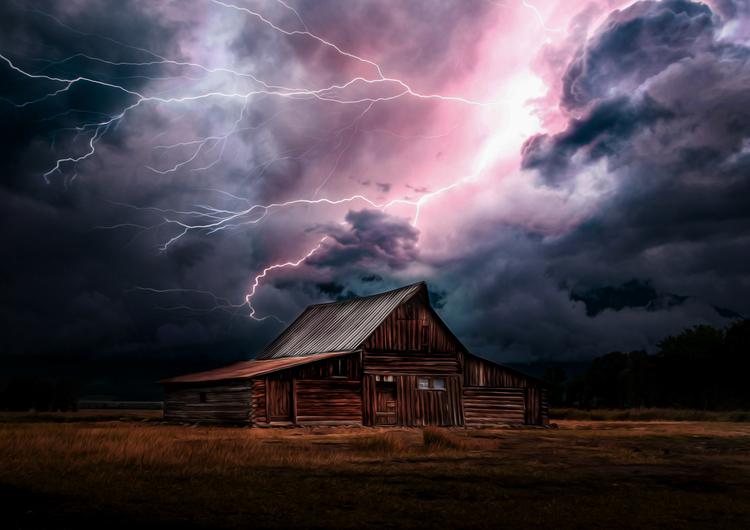 Storm over the cabin