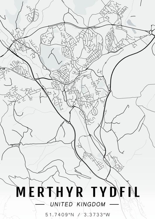Merthyr Tydfil map