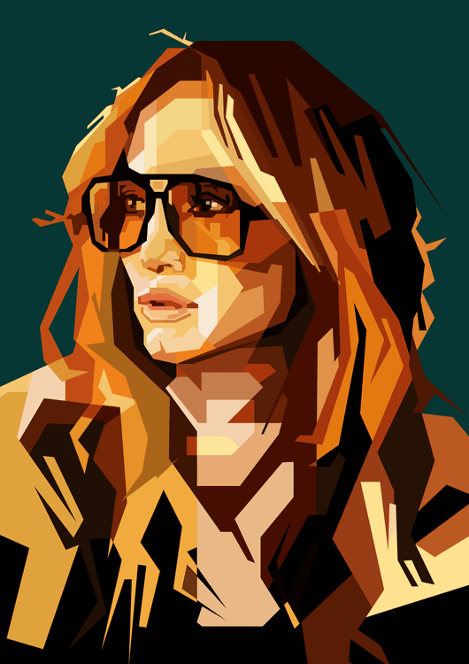 Jennifer Lopez Celebrity Retro Style Illustration