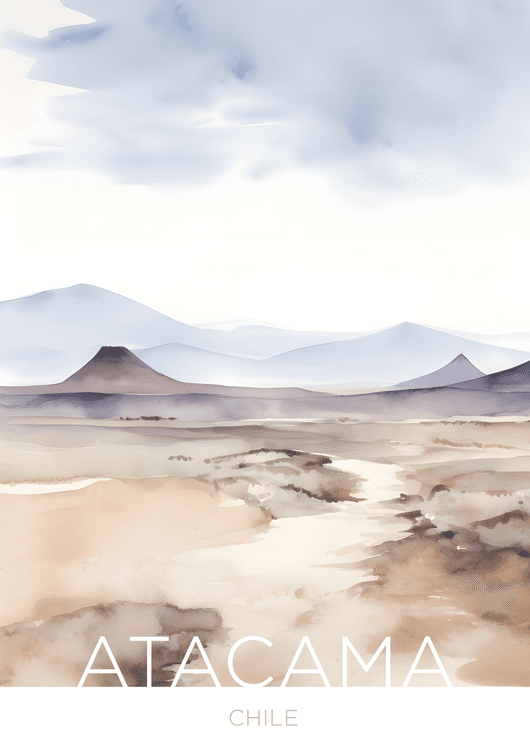 The Atacama Desert - Chile - Watercolor Technique