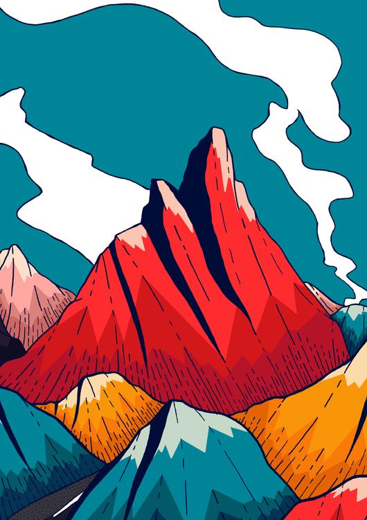 Smoke trail mountains