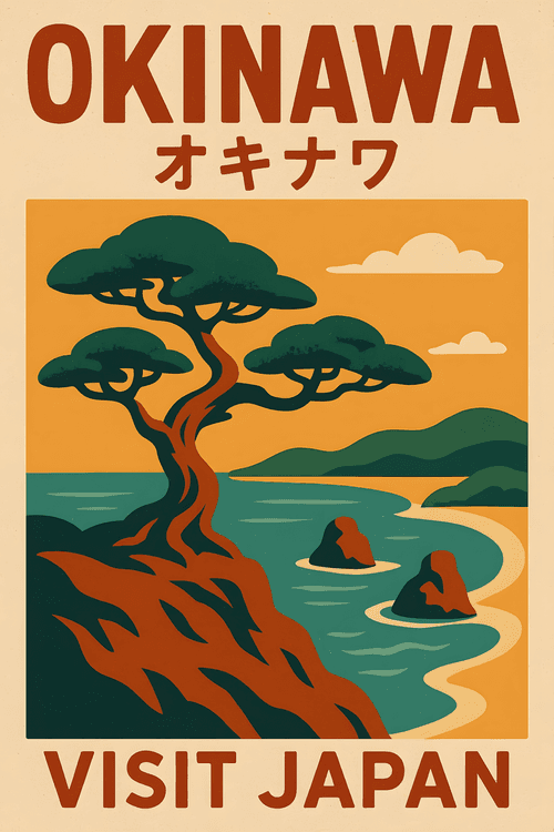 Okinawa Japan Vintage Travel Poster