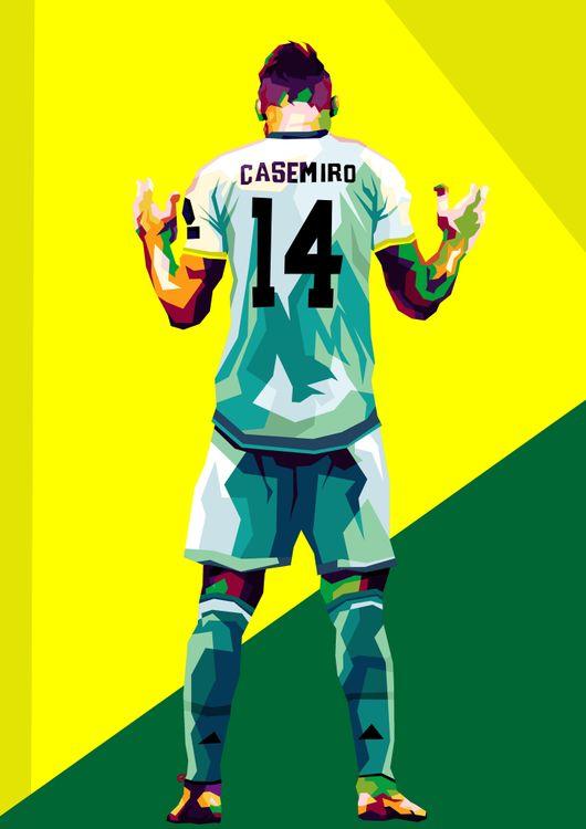 The footballer brasil Casemiro in wpap illustration